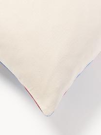 Seiden-Kissenhülle Silky mit abstraktem Muster, Vorderseite: 100 % Seide, Rückseite: 100 % Baumwolle, Graublau, Weinrot, Off White, B 40 x L 60 cm