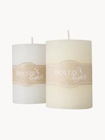 Set di 2 candele a pilastro Basic, alt. 10 cm, Cera, Bianco, bianco crema, Ø 7 x Alt. 10 cm