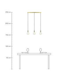 Lampada a sospensione in ottone Sky, Baldacchino: metallo ottonato, Dorato, nero, Larg. 68 x Alt. 145 cm