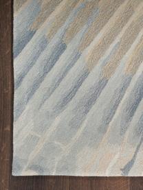 Handgeweven laagpolig vloerkleed Prismatic met hoog-laag effect, Grijstinten, beigetinten, bruintinten, B 120 x L 180 cm (maat S)