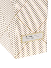 Tijdschriftencassette Viktoria, Organizer: stevig gelamineerd karton, Goudkleurig, wit, B 10 x H 32 cm