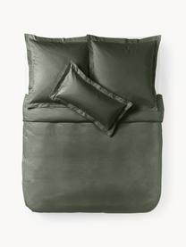 Funda nórdica de satén Premium, Verde oscuro, Cama 150/160 cm (240 x 220 cm)