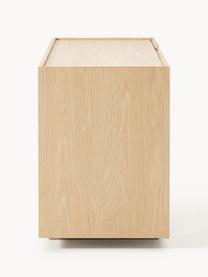 Houten dressoir Larsen, Frame: spaanplaat met eikenhoutf, Poten: massief eikenhout Dit pro, Gelakt eikenhout, B 200 x H 67 cm