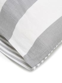 Funda de almohada de algodón Lorena, Gris claro, blanco crema, An 45 x L 110 cm