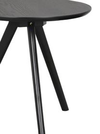 Beistelltisch-Set Yumi in Schwarz, 2-tlg., Tischplatte: Mitteldichte Holzfaserpla, Beine: Gummibaumholz, massiv, la, Schwarz, Set mit verschiedenen Größen