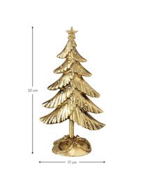 Decoratieve kerstboom Ville in goudkleurig, Kunsthars, Goudkleurig, B 17 x H 32 cm