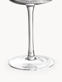 Copas de vino blanco artesanales con relieves Cami, 4 uds., Vidrio soplado artesanalmente, Transparente, Ø 8 x Al 22 cm