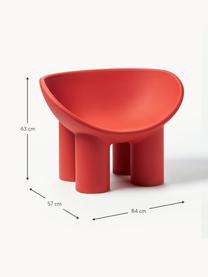 Poltrona lounge in plastica Roly Poly, Plastica, Corallo, Larg. 84 x Prof. 57 cm