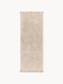 Tapis de couloir en coton tufté main Daya, Beige clair, larg. 80 x long. 300 cm