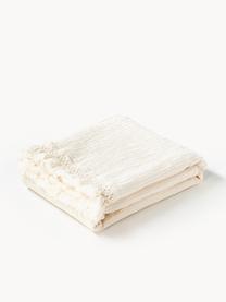 Plaid en coton avec franges Piera, 100 % coton bio, certifié BCI

Le matériau est certifié STANDARD 100 OEKO-TEX®, 6457CIT, CITEVE, Blanc crème, larg. 140 x long. 180 cm