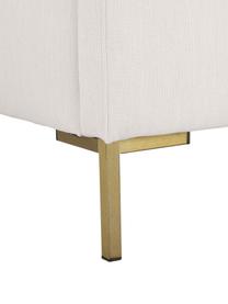 Gestoffeerd bed Peace, Bekleding: polyester (gestructureerd, Frame: massief grenenhout, FSC-g, Poten: gepoedercoat metaal, Geweven stof greige, B 180 x L 200 cm