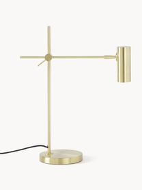 Lámpara de escritorio Cassandra, Pantalla: metal, latón, Cable: cubierto en tela, Dorado brillante, F 47 x Al 55 cm
