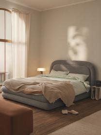 Gestoffeerd bed Solomon, Bekleding: 100% polyester Met 34.000, Frame: multiplex, Poten: kunststof Dit product is , Geweven stof lichtgrijs, B 140 x L 200 cm