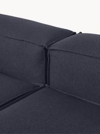 Canapé lounge modulable Lennon, Tissu bleu foncé, larg. 418 x prof. 269 cm, méridienne à gauche