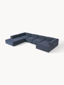 Sofá rinconera modular Lennon, Tapizado: 100% poliéster Alta resis, Estructura: madera contrachapada de p, Patas: plástico Este producto es, Tejido azul oscuro, An 418 x F 269 cm, chaise longue izquierda