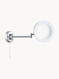 LED-make-up spiegel Magnifying met vergroting, Frame: gecoat staal, Zilverkleurig, B 40 x H 20 cm