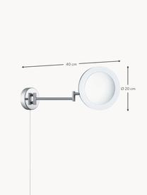 LED-Kosmetikspiegel Magnifying mit Vergrößerung, Gestell: Stahl, beschichtet, Silberfarben, B 40 x H 20 cm