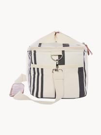 Sac isotherme Retro, 40 % coton, 40 % polyester, 15 % PVC recyclé, 5 % cuir, Blanc crème, anthracite, larg. 32 x haut. 20 cm