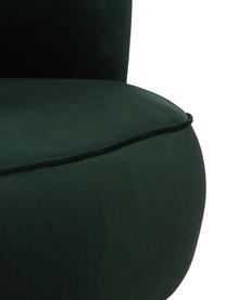 Fauteuil cocktail en velours vert foncé Ella, Velours vert foncé, larg. 74 x prof. 78 cm