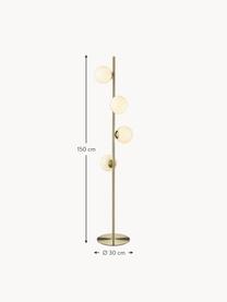 Ručně foukané stojací lampa Twist, Zlatá, V 150 cm