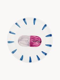 Handbemalter Kuchenteller Instant Pleasure Pill, Steingut, Off White, Dunkelblau, Lavendel, Pink, Ø 15 cm