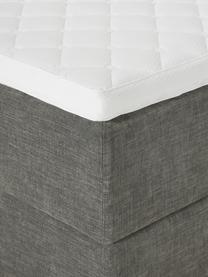 Boxspringbett Enrica, Bezug: 100 % Polyester Der strap, Matratze: 7-Zonen-Taschenfederkern, Webstoff Dunkelgrau, B 140 x L 200 cm, Härtegrad H2