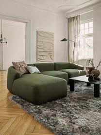 Modulares Ecksofa Sofia in Grün, Bezug: 100% Polypropylen Der hoc, Gestell: Massives Kiefernholz, Spa, Webstoff Grün, B 278 x T 174 cm, Eckteil links