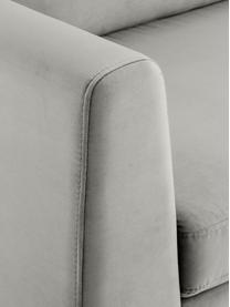 Samt-Sofa Luna (3-Sitzer), Bezug: Samt (100 % Polyester), O, Gestell: Massives Buchenholz, Schi, Füße: Metall, galvanisiert Das , Samt Grau, B 230 x T 95 cm