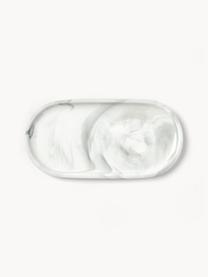 Deko-Tablett Livana in Marmoroptik, Porzellan, Weiß, Grau, marmoriert, B 30 x T 15 cm