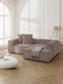 Modulares Ecksofa Lennon aus Cord, Bezug: Cord (92 % Polyester, 8 %, Gestell: Massives Kiefernholz, Spe, Füße: Kunststoff Dieses Produkt, Cord Taupe, B 238 x T 180 cm, Eckteil rechts