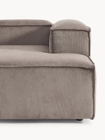 Narożna sofa modułowa ze sztruksu Lennon, Tapicerka: sztruks (92% poliester, 8, Stelaż: lite drewno sosnowe, skle, Nogi: tworzywo sztuczne Ten pro, Taupe sztruks, S 238 x G 180 cm, prawostronna