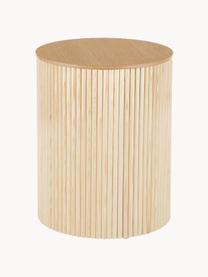 Dřevěný odkládací stolek s úložným prostorem Nele, MDF deska, ořechové dřevo, Dřevo, Ø 40 cm, V 51 cm