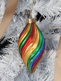 Décorations de sapin de Noël Rainbow, 6 pièces, Verre, Multicolore, Ø 6 x haut. 13 cm