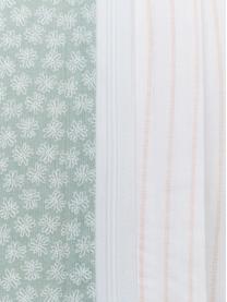 Dubbelzijdig renforcé dekbedovertrek Joyful Moods, Weeftechniek: renforcé, Lichtgroen, wit, 240 x 220 cm