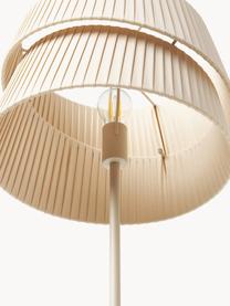 Lampada da terra con paralume asimmetrico Nyla, Paralume: tessuto di lino, Struttura: metallo, Beige, Alt. 160 cm