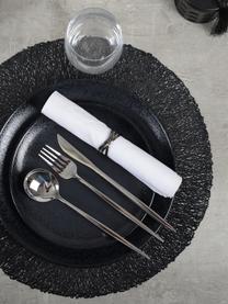 Runde Tischsets Sous in Schwarz, 2 Stück, Kunststoff, Schwarz, Ø 38 cm