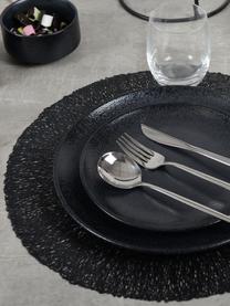 Set de table rond noir Sous, 2 pièces, Plastique, Noir, Ø 38 cm