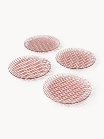 Platos llanos con relieves Jellies, 4 uds., Plástico, Rosa claro, Ø 27 cm