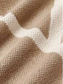 Handgewebte Kissenhülle Asta mit geometrischem Muster, 100 % Baumwolle, Beige, Hellbeige, B 50 x L 50 cm