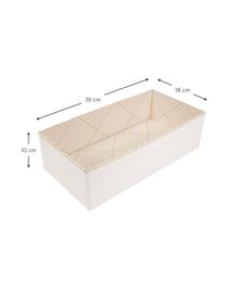 Organizer Drawer, Solido, cartone laminato, Dorato, bianco, Larg. 36 x Alt. 10 cm