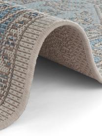 In- & Outdoor-Teppich Anjara im Vintage Style, 100% Polypropylen, Azurblau, Taupe, B 200 x L 290 cm (Größe L)