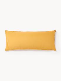 Funda de almohada de percal lavado Debbie, Amarillo mostaza, An 45 x L 110 cm