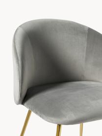 Sametové čalouněné židle Luisa, 2 ks, Šedá, zlatá, Š 59 cm, H 59 cm