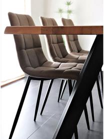 Krzesło tapicerowane z mikrofibry Middleton, Tapicerka: mikrofibra Dzięki tkanini, Nogi: metal powlekany, Jasnobrązowa tkanina, S 44 x G 55 cm