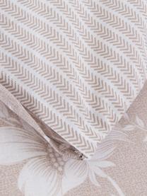 Parure copripiumino in cotone ranforce Grace, Tessuto: Renforcé, Beige, bianco, 250 x 200 cm + 2 federe 50 x 80 cm