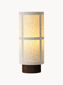 Lampada da tavolo mobile fatta a mano con luce regolabile Hashira, Paralume: lino, Struttura: legno di frassino, Beige, legno di frassino, Ø 10 x Alt. 26 cm