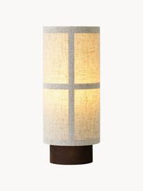 Lampada da tavolo mobile fatta a mano con luce regolabile Hashira, Paralume: lino, Struttura: legno di frassino, Beige, legno di frassino, Ø 10 x Alt. 26 cm