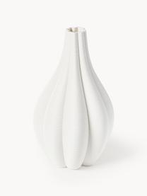 Vaso decorativo grande in porcellana con stampa 3D  Melody, Porcellana, Bianco, Ø 23 x Alt. 40 cm