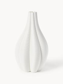 Velká 3D tištěná váza z porcelánu Melody, Porcelán, Bílá, Ø 23 cm, V 40 cm