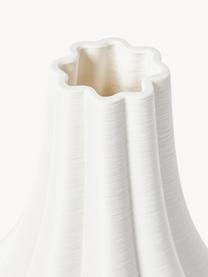 Grosse 3D gedruckte Vase Melody aus Porzellan, H 40 cm, Porzellan, Weiss, Ø 23 x H 40 cm